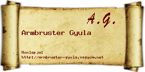 Armbruster Gyula névjegykártya