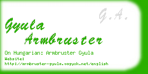 gyula armbruster business card